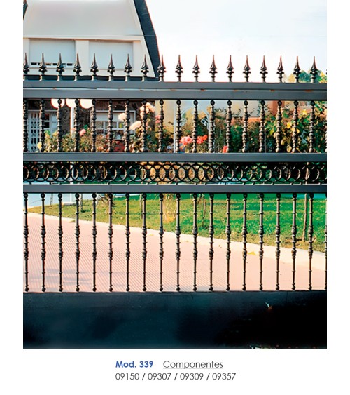 Lanza de Hierro Fundido con Base Ornamental para Redondo 16 mm