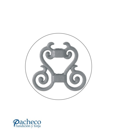 Adorno Central de Hierro Fundido Eses Enfrentadas de Cuadrado 16 mm