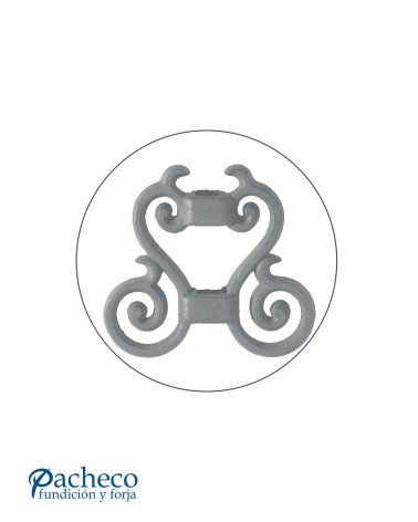 Adorno Central de Hierro Fundido Eses Enfrentadas de Cuadrado 16 mm