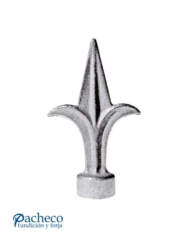 Lanza de Hierro Fundido Flor de Lis Estilizada Para Redondo 14 - 16 mm