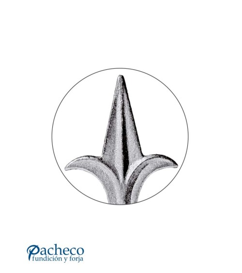 Lanza de Hierro Fundido Flor de Lis Estilizada Para Redondo 14 - 16 mm