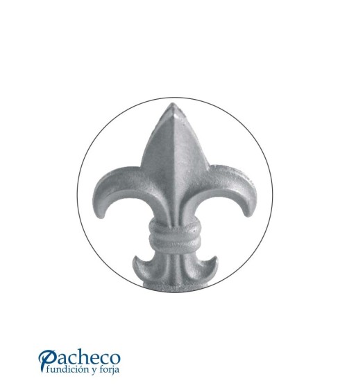 Lanza de Hierro Fundido Flor de Lis para Redondo 16 mm