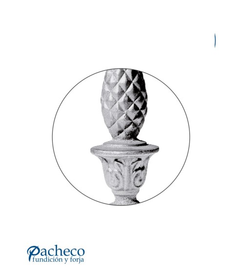 Remate Macizo de Hierro Fundido Piña Estilizada