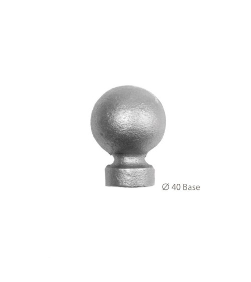 Remate Bola Redonda de Hierro Fundido con Base Redonda 40 mm