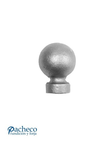 Remate Bola Redonda de Hierro Fundido con Base Redonda 40 mm