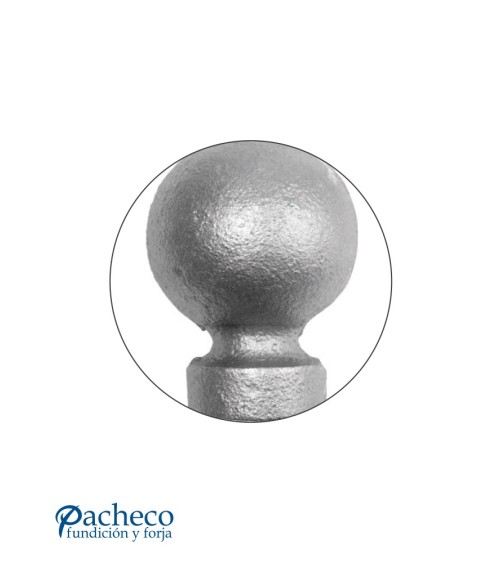 Remate Bola Redonda de Hierro Fundido con Base Redonda 40 mm