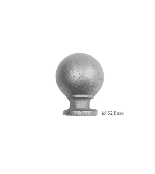 Remate Bola Redonda de Hierro Fundido con Base Redonda 52 mm