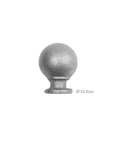 Remate Bola Redonda de Hierro Fundido con Base Redonda 52 mm