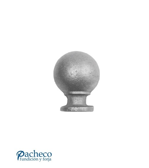 Remate Bola Redonda de Hierro Fundido con Base Redonda 52 mm