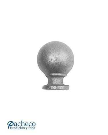 Remate Bola Redonda de Hierro Fundido con Base Redonda 52 mm