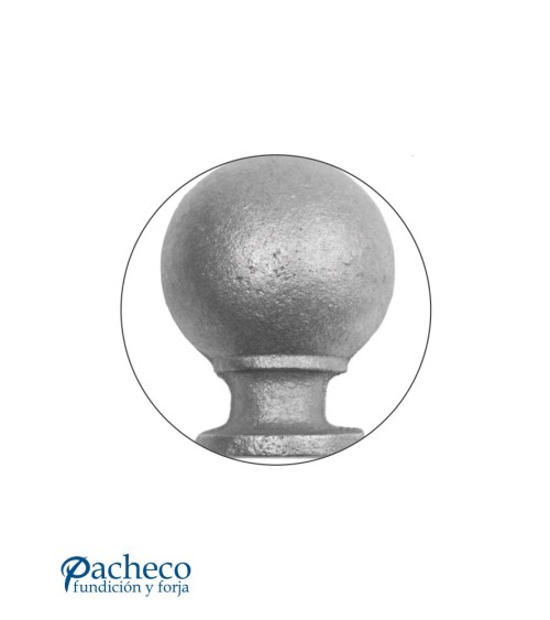Remate Bola Redonda de Hierro Fundido con Base Redonda 52 mm