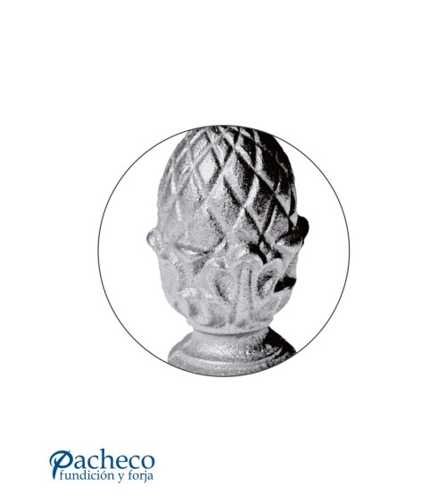 Remate Piña Maciza de Hierro Fundido con Base Redonda 45 mm