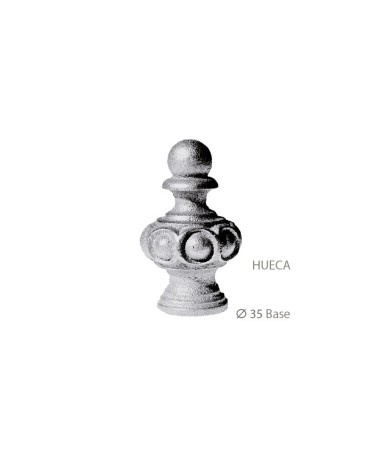 Remate con Adorno de Bolas Hueca de Hierro Fundido con Base Redonda 35 mm