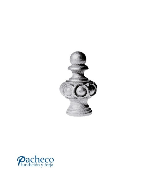 Remate con Adorno de Bolas Hueca de Hierro Fundido con Base Redonda 35 mm