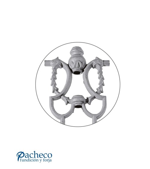 Adorno Central de Hierro Fundido Ornamental para Redondo 16 mm