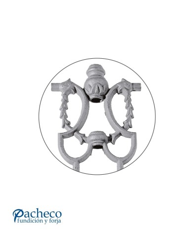 Adorno Central de Hierro Fundido Ornamental para Redondo 16 mm