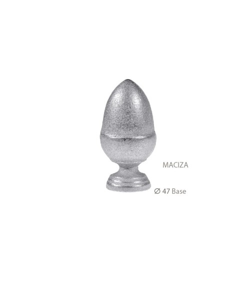 Remate Bellota de Hierro Fundido Macizo con Base Redonda 47 mm