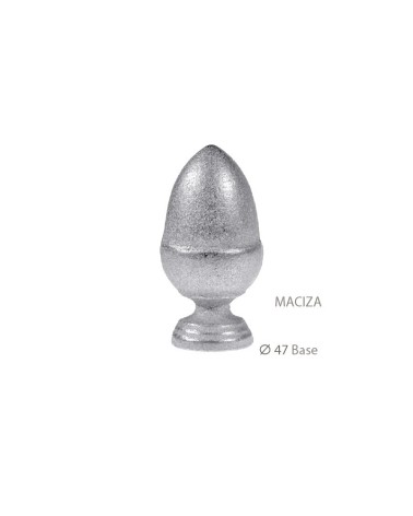 Remate Bellota de Hierro Fundido Macizo con Base Redonda 47 mm