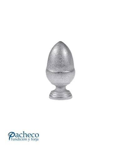 Remate Bellota de Hierro Fundido Macizo con Base Redonda 47 mm