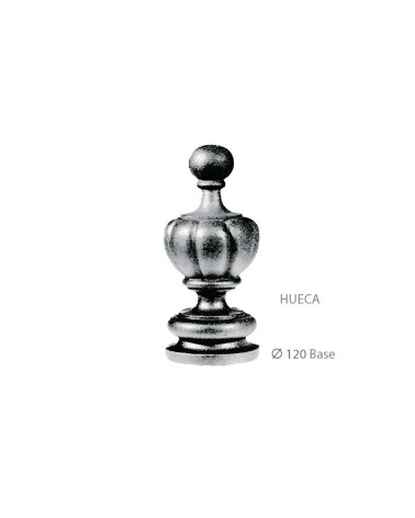 Remate Hueco de Hierro Fundido Ornamental de Base Redonda 120 mm