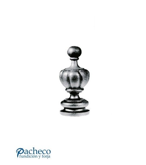 Remate Hueco de Hierro Fundido Ornamental de Base Redonda 120 mm