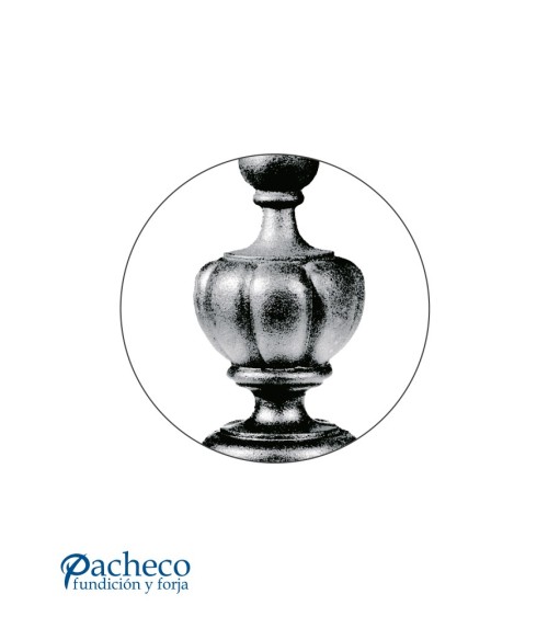 Remate Hueco de Hierro Fundido Ornamental de Base Redonda 120 mm Remate Hueco de Hierro Fundido Ornamental de Base Redonda 120 mm