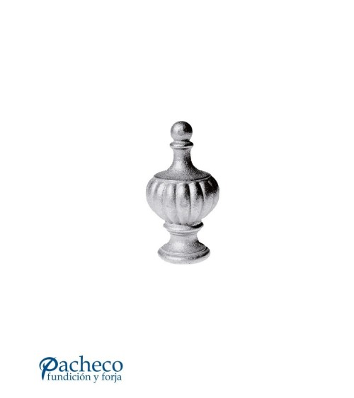 Remate Hueco de Hierro Fundido Ornamental de Base Redonda 40 mm
