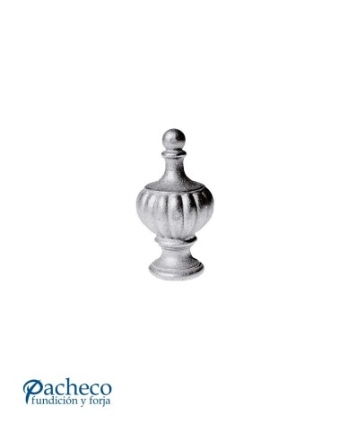 Remate Hueco de Hierro Fundido Ornamental de Base Redonda 40 mm