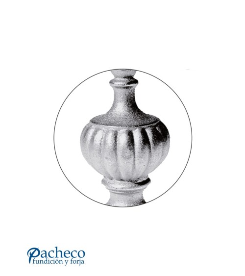 Remate Hueco de Hierro Fundido Ornamental de Base Redonda 40 mm