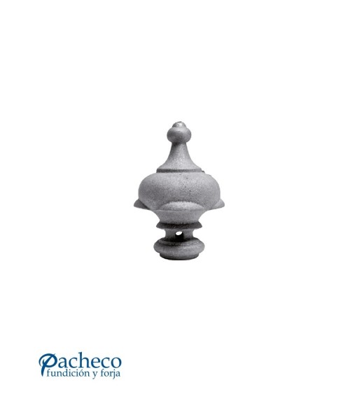 Remate Hueco de Hieror Fundido Abarrilado Liso con Base Redonda 50 mm