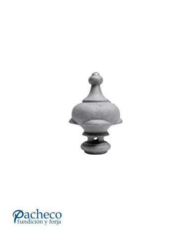 Remate Hueco de Hieror Fundido Abarrilado Liso con Base Redonda 50 mm