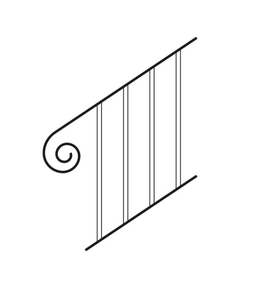 Remate para Pasamanos de Forja de Caracol Plano Liso Media Caña 40x8 mm