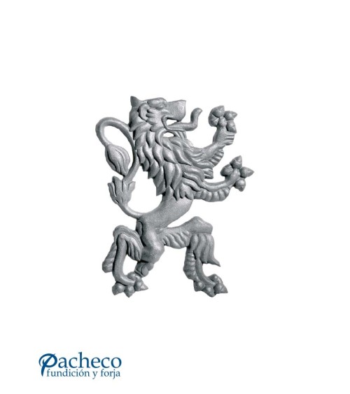 Figura de León Ornamental Heráldico de Hierro Fundido IZQ Relieve una Cara