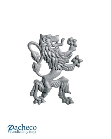 Figura de León Ornamental Heráldico de Hierro Fundido IZQ Relieve una Cara