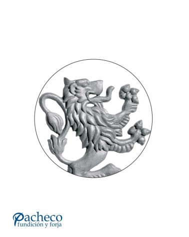 Figura de León Ornamental Heráldico de Hierro Fundido IZQ Relieve una Cara
