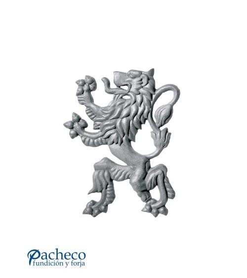 Figura de León Ornamental Heráldico de Hierro Fundido DCHA Relieve Una Cara