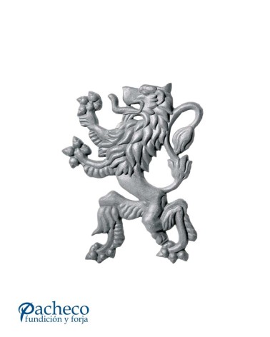 Figura de León Ornamental Heráldico de Hierro Fundido DCHA Relieve Una Cara