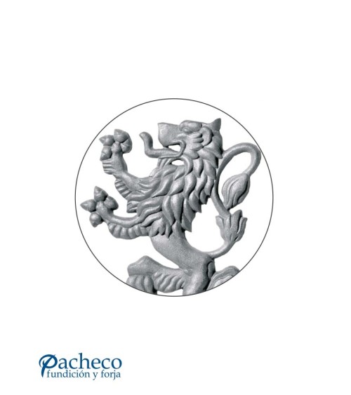 Figura de León Ornamental Heráldico de Hierro Fundido DCHA Relieve Una Cara