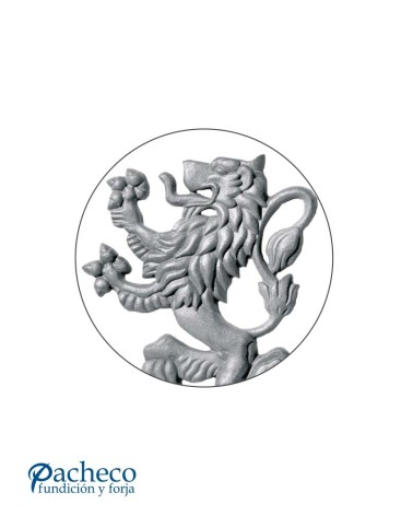 Figura de León Ornamental Heráldico de Hierro Fundido DCHA Relieve Una Cara