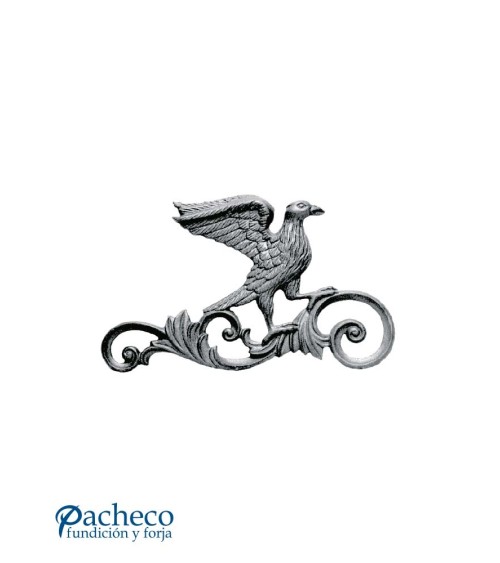 Águila Ornamental Heráldica de Hierro Fundido IZQ Relieve Una Cara