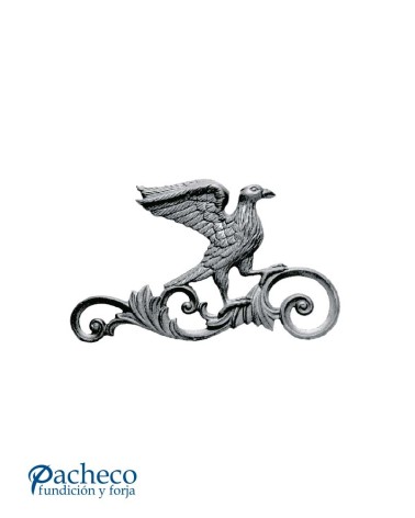 Águila Ornamental Heráldica de Hierro Fundido IZQ Relieve Una Cara