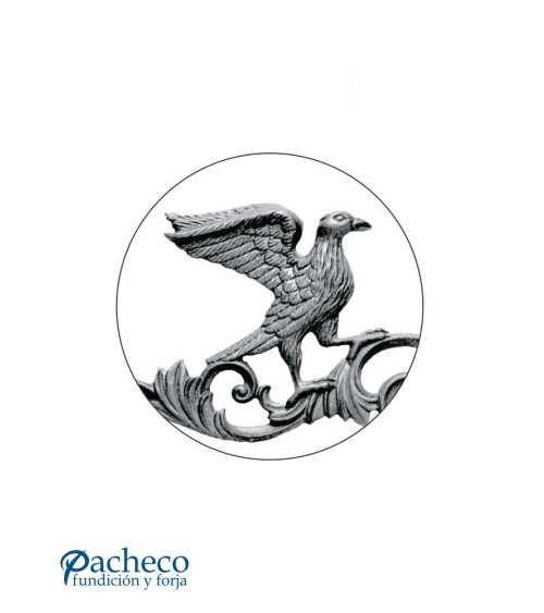 Águila Ornamental Heráldica de Hierro Fundido IZQ Relieve Una Cara