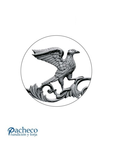 Águila Ornamental Heráldica de Hierro Fundido IZQ Relieve Una Cara