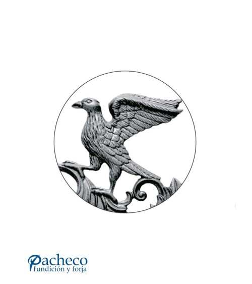 Águila Ornamental Heráldica de Hierro Fundido DCHA Relieve Una Cara