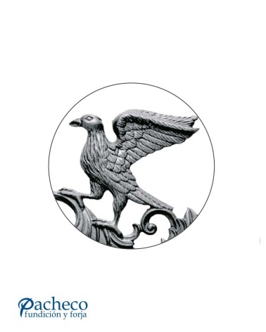 Águila Ornamental Heráldica de Hierro Fundido DCHA Relieve Una Cara