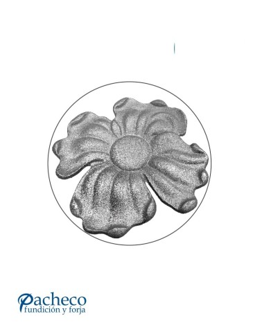 Rosetón de Hierro Fundido Floral Relieve Una Cara