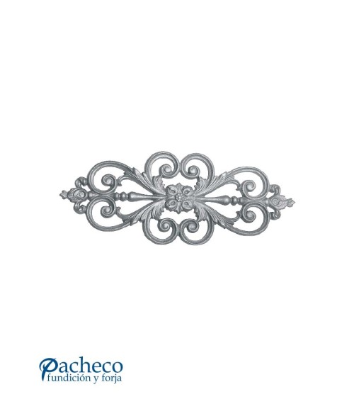 Plafón Ornamental Floral de Hierro Fundido con Filigranas Relieve Una Cara