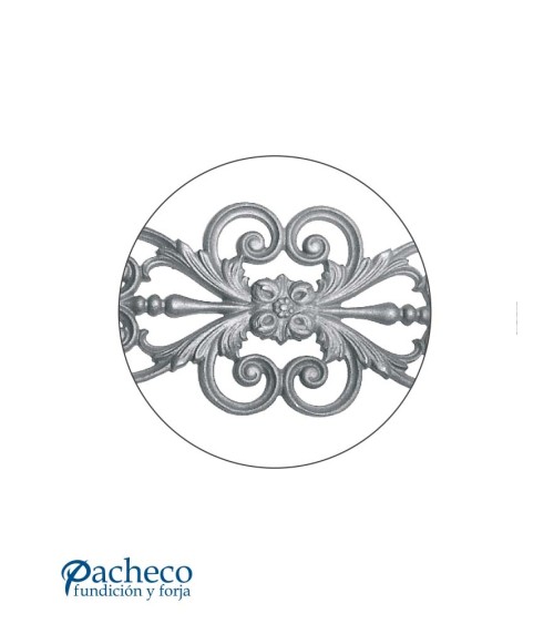 Plafón Ornamental Floral de Hierro Fundido con Filigranas Relieve Una Cara