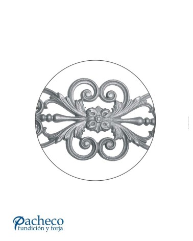 Plafón Ornamental Floral de Hierro Fundido con Filigranas Relieve Una Cara