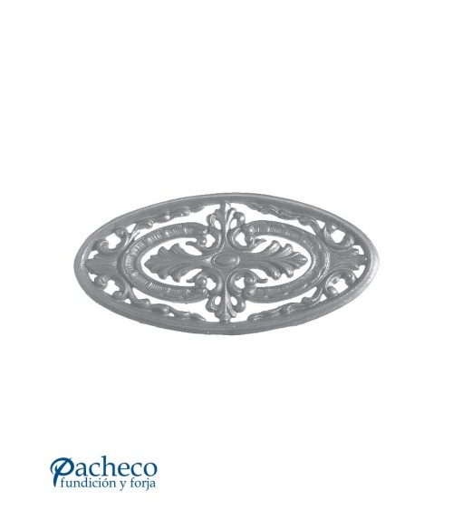 Plafón Ornamental de Hierro Fundido Ovalado Relieve Una Cara